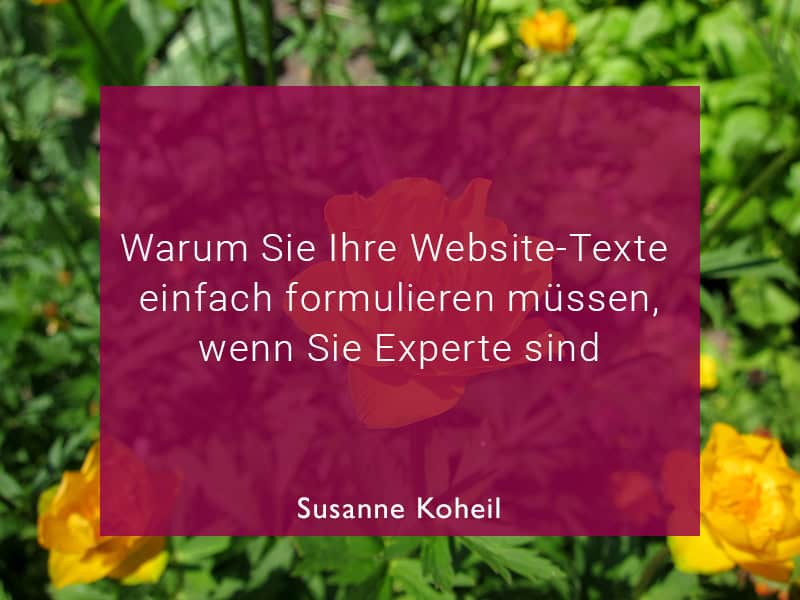 Warum Sie Ihre Website-Texte einfach formulieren müssen, wenn Sie Experte sind